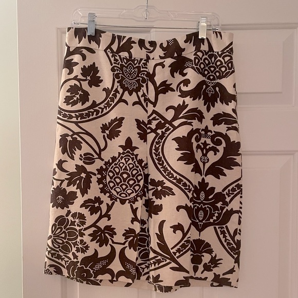 Cream/Brown print skirt - Picture 2 of 7